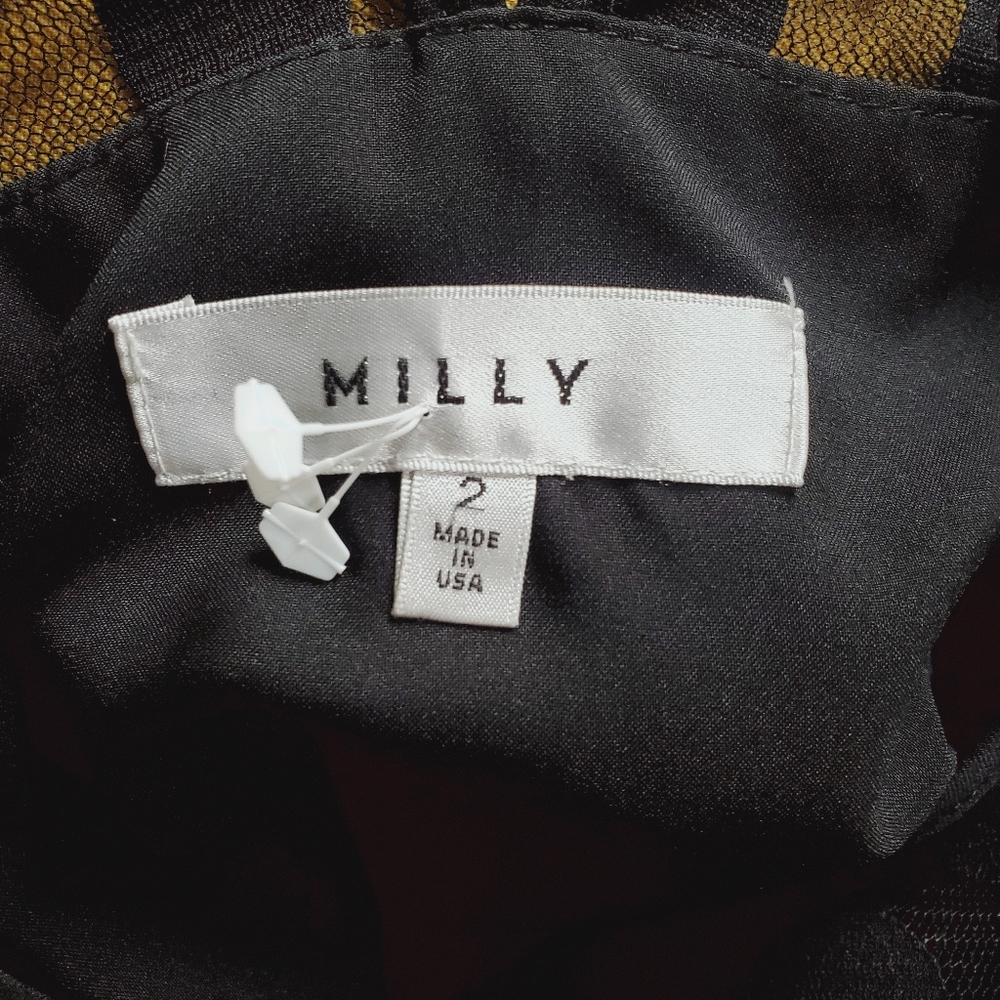 MILLY Black Dot Silk Top Blouse Sz 2 XS - Picture 6 of 8